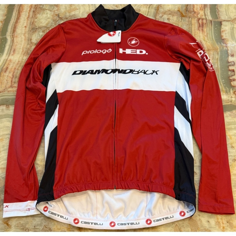 Castelli Mens Diamondback Servizio Corse Cycling Jersey Red Full Zip Outdoor‎ 2X